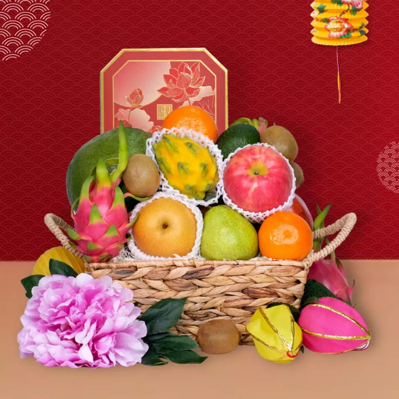 Traditional Fruit Basket with Peninsula Mooncakes (4pcs)