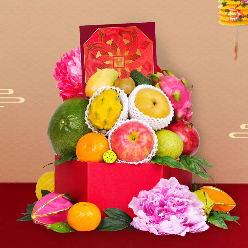 Bright Moon Fruit Gift Box With The Peninsula Mooncake (4pcs)