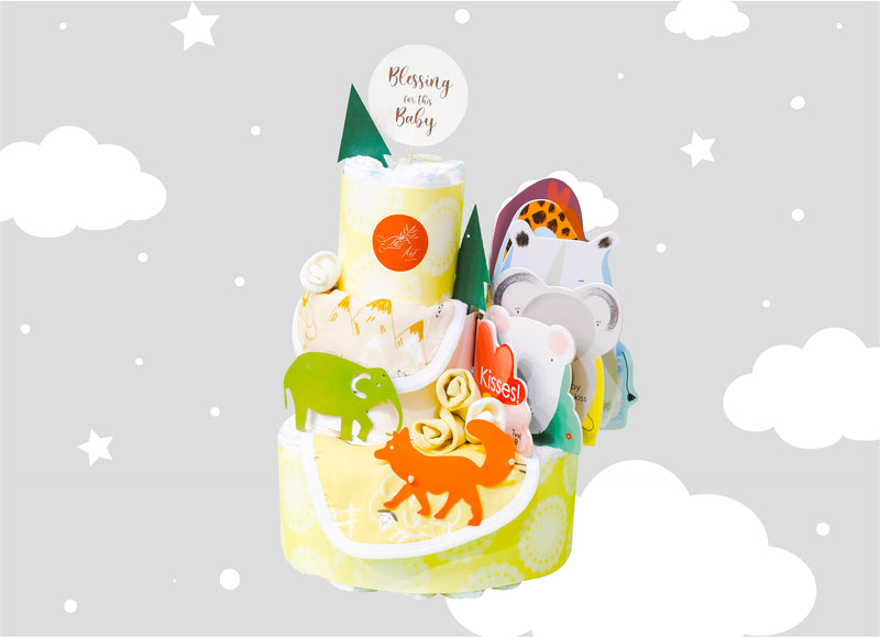 Animal World Baby Diaper Cake