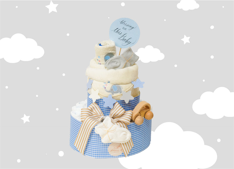 Blue Elephant Baby Diaper Cake