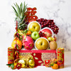 CNY Gold Blossom Fruit Hamper with Wine or Champagne