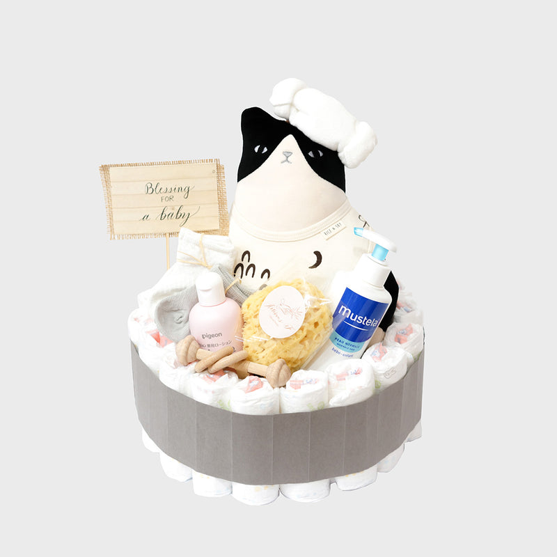 浴盤貓貓嬰兒尿片蛋糕