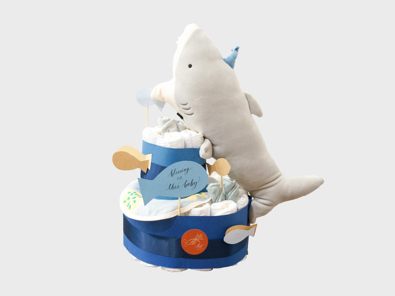 深海鯊魚嬰兒尿片蛋糕